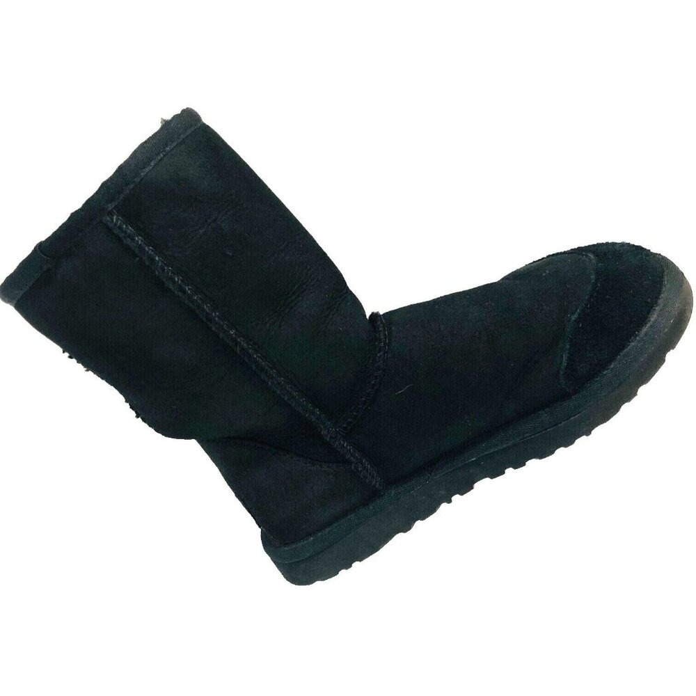 UGG Australian Boots Black Suede Lined Women's 5 Mid Calf Short Boot 5825‎